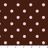 Anti Pill Chocolate Pink Dots Fleece 137
