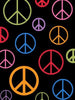 Anti-Pill Rainbow Peace On Black Fleece 185