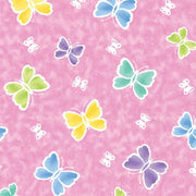 Premium Anti-Pill Rainbow Butterfly Hot Pink Fleece 527 "LAST PIECE MEASURES 1 YARD 23 INCHES"