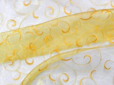 Embroidered Organza Yellow