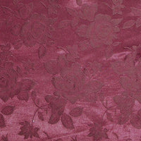Floral Satin Brocade Medium Rose Dark Burgundy