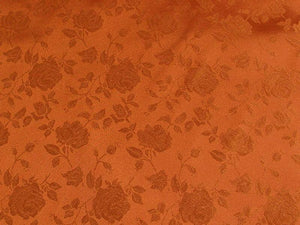 Floral Satin Brocade Rust