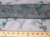 Embroidered Flower Sequins Organza TEAL EM-7