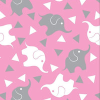 Premium Anti-Pill Elephant Confetti Pink Grey Fleece 753