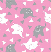 Premium Anti-Pill Elephant Confetti Pink Grey Fleece 753