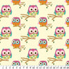 Premium Anti-Pill Owls On Branches Cream Fleece 612