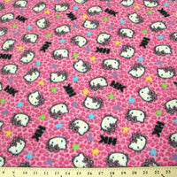 Anti-Pill Hello Kitty Leopard Hot Pink Fleece A33 "LAST PIECE MEASURES 63x10 INCHES"