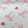 Ribbons Hearts Pink Fleece 28