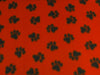 Paw Prints Med Red Fleece 304