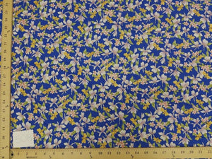 Royal Blue Hawaiian Floral Cotton HP-508