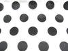 Polka Dot Dull Satin BLACK 3" ON WHITE