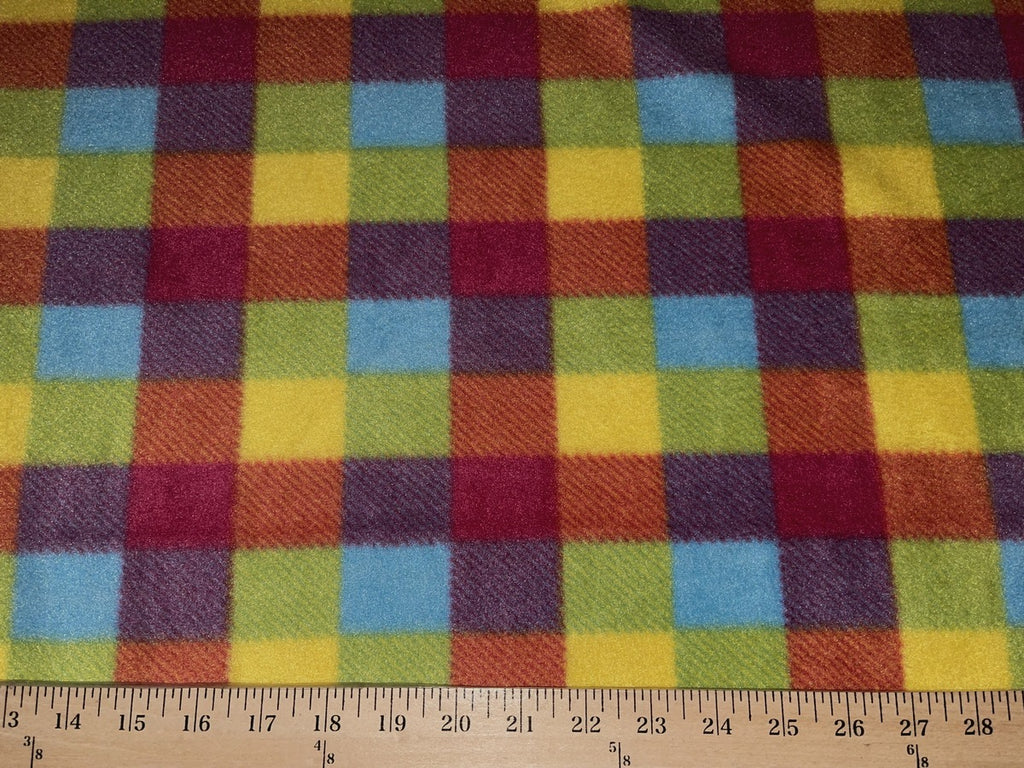 Premium Anti-Pill Bright Plaid Fleece 112