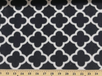 Anti Pill Quatrefoil Black  Fleece 125