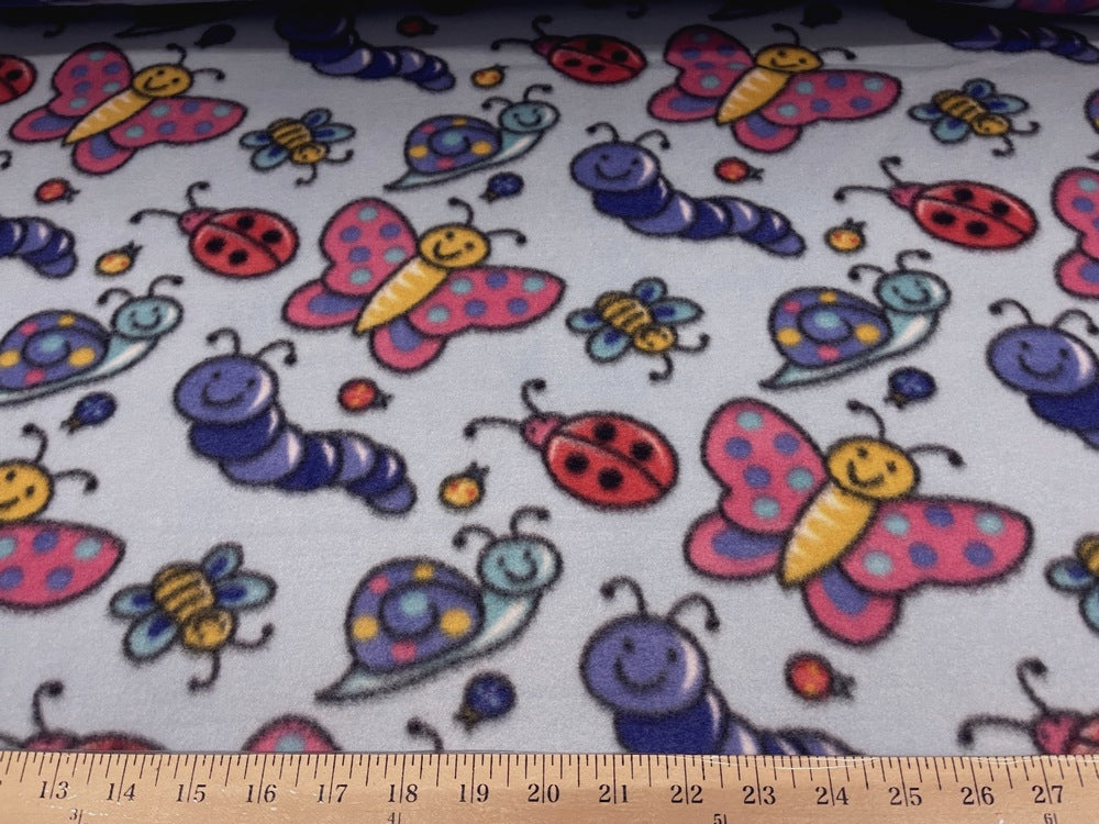 Premium Anti-Pill Insects Lady Bug Butterfly Fleece 17 | SY Fabrics