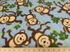 Premium Anti-Pill Monkey On Blue Fleece 300
