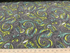 Premium Anti-Pill Paisley Lime On Gray Fleece 316