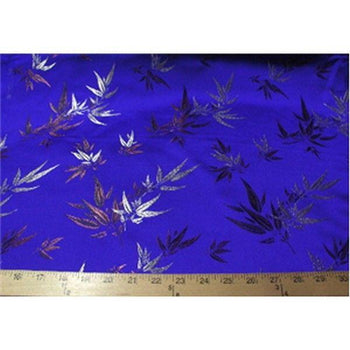 Chinese Bamboo Brocade Royal Blue "PIECE MEASURES 1 YARD 20 INCHES"