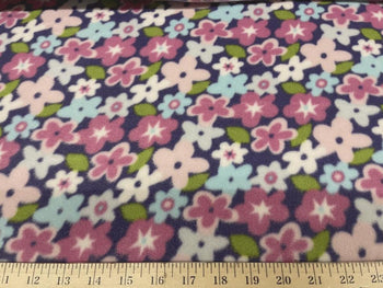 Anti-Pill Daisies Floral On Purple Fleece 700