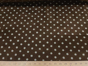 Anti-Pill Brown Blue Polka Dot Fleece AA1