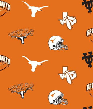 Anti Pill University of Texas Fleece B161 (LAST PIECE MEASURES 1 YARD 26 INCHES"