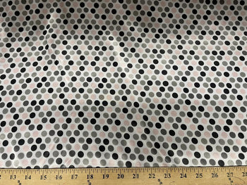 Polka Dot Charmeuse Satin Blush Silver SP-2