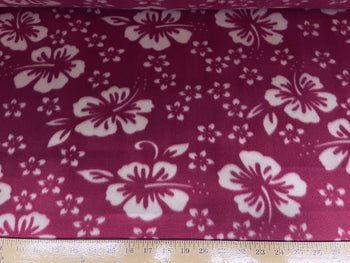 Anti-pill Classic Fuchsia Hibiscus Fleece