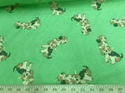 Dogs Green Flannel