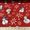 Anti-Pill Snowman On Red Fleece 212