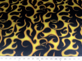 Premium Anti-pill Black Flames Fleece