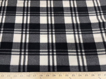 Anti-Pill Buffalo Plaid Black Off-White Gray Fleece NF-5