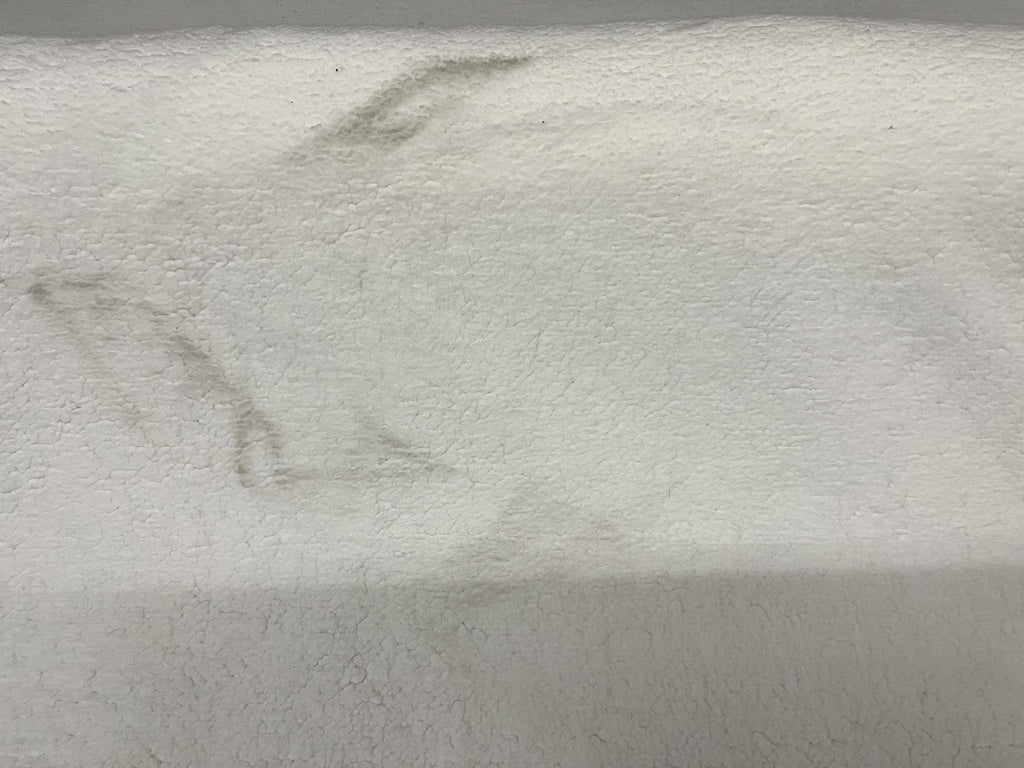 FLAWED Minky Sherpa Lambs Wool WHITE "FLAWED DIRT MARKS"