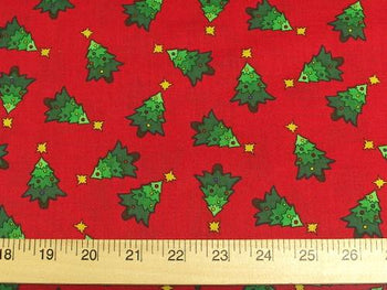 Christmas Trees On Red CT-4