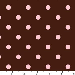 Anti Pill Chocolate Pink Dots Fleece 137