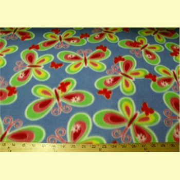 Retro Butterfly Blue Fleece 149