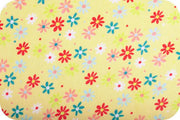 Misc Minky Cuddle Prints YELLOW CORAL RETRO DAISY