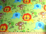 Premium Anti-Pill Zoo Animals Green Fleece 167