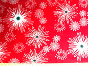 Premium Anti-Pill Red Floral Burst Fleece 198