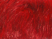 Long Pile METALLIC SHAGGY fur RED