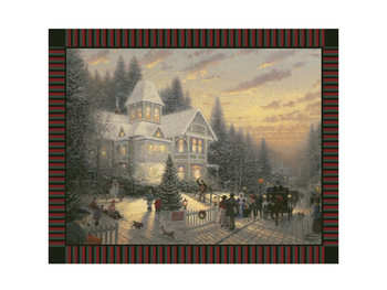 Anti-Pill Thomas Kinkade Victorian Christmas Fleece Panel 243