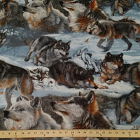 Premium Anti-Pill Cold Winter Wolves Fleece 254