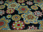 Premium Anti-Pill Floral On Charcoal Fleece 303