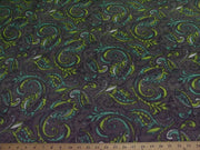 Premium Anti-Pill Paisley Lime On Gray Fleece 316