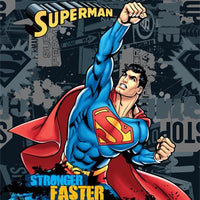 Anti-Pill Superman Stronger Faster Fleece Panel 325