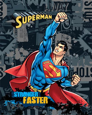 Anti-Pill Superman Stronger Faster Fleece Panel 325