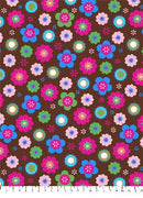 Anti-Pill Flower Burst Brown Fleece 347