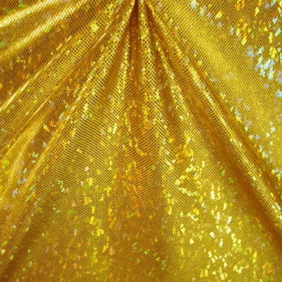 Metallic Hologram Foil Spandex GOLD