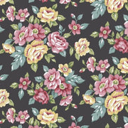 Premium Anti-Pill Rose Floral Grey Fleece 383