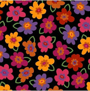 Anti-Pill Pop Floral Black Fleece 488