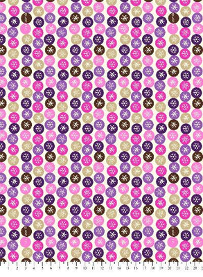 Anti-Pill American Greetings Snowflakes Purple Pink Fleece 506
