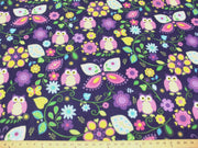 Premium Anti-Pill Owls On Purple Fleece 51